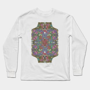 Twelve Birds, Four Dogs, Four Serpents Celtic Design Long Sleeve T-Shirt